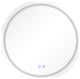 32x32" Round Frameless LED Illuminated Bathroom Mirror, Touch Button Defogger