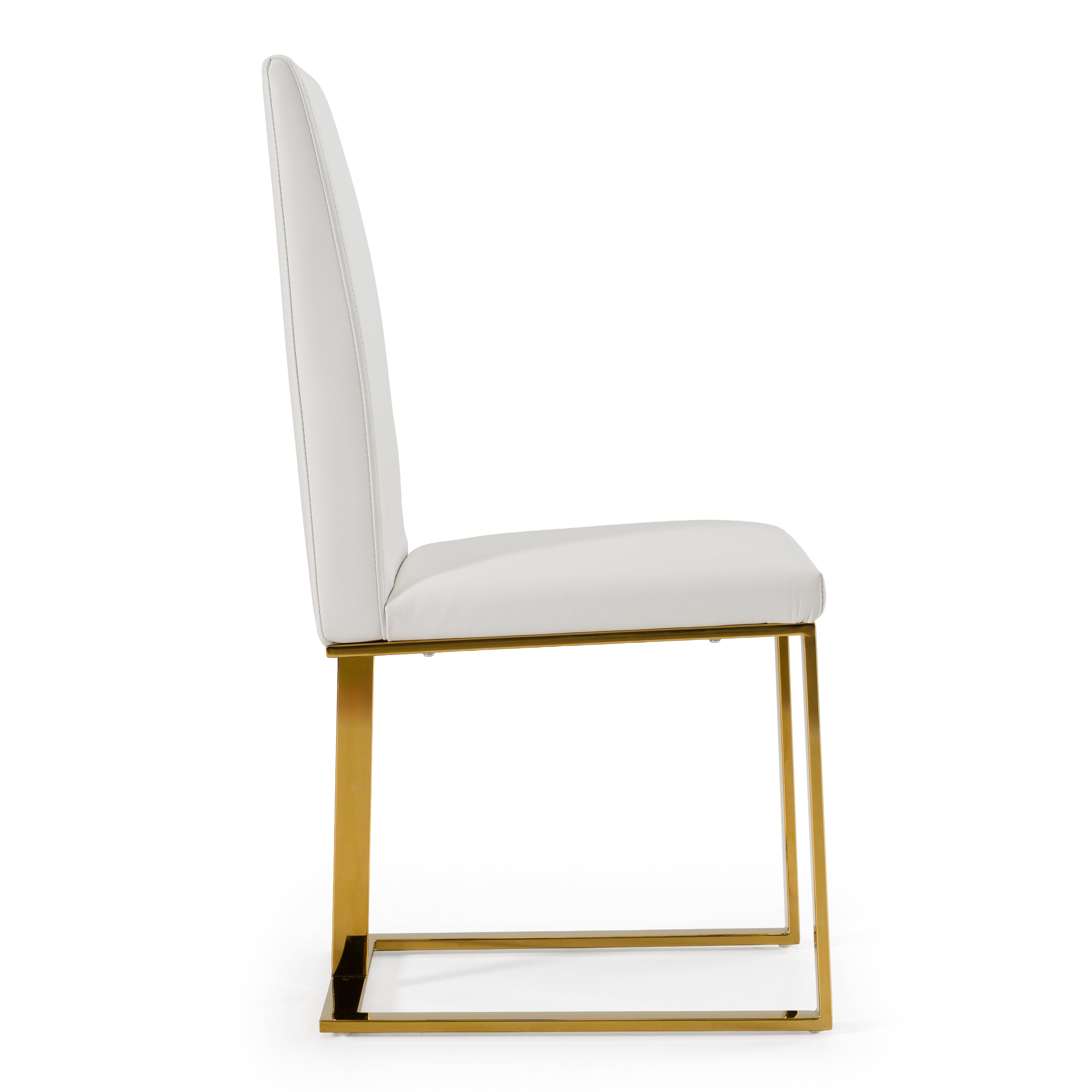 Modrest Frankie Contemporary White and Gold Dining Chair