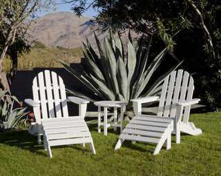 Ivy Terrace Classics 5-Piece Folding Adirondack and Ottoman Set, White