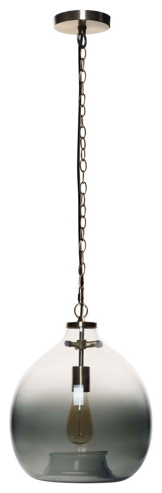 Pendant Lighting Handblown Glass Contemporary Hanging Light, Mixed, Gray, 14.2"