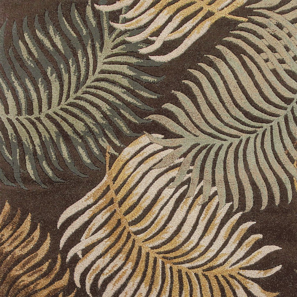KAS Havana 2617 Espresso Fern View Area Rug, 30"x50"