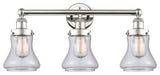 Edison Bellmont 3-Light 25" Bath Vanity Light, Polished Nickel, Clear Shade