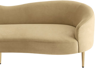 Ritz Velvet Upholstered Sofa, Camel