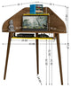 Bradley 4-Piece Round Sectional Cubicle Desk Set, Rustic Brown and Yellow