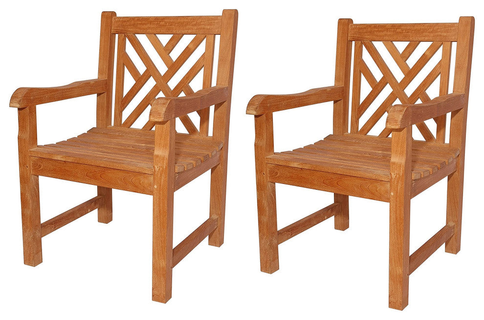 Anderson Teak Patio Lawn Garden Furniture Vilano Dining Armchair (Set of 2)