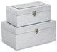 Shimmer Mirror Boxes, Set of 2, Silver