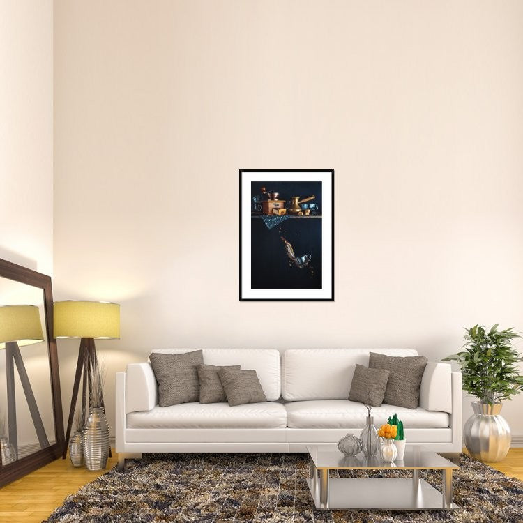 "Coffee From The Top Shelf" Framed Digital Print by Dina Belenko, 32x44"