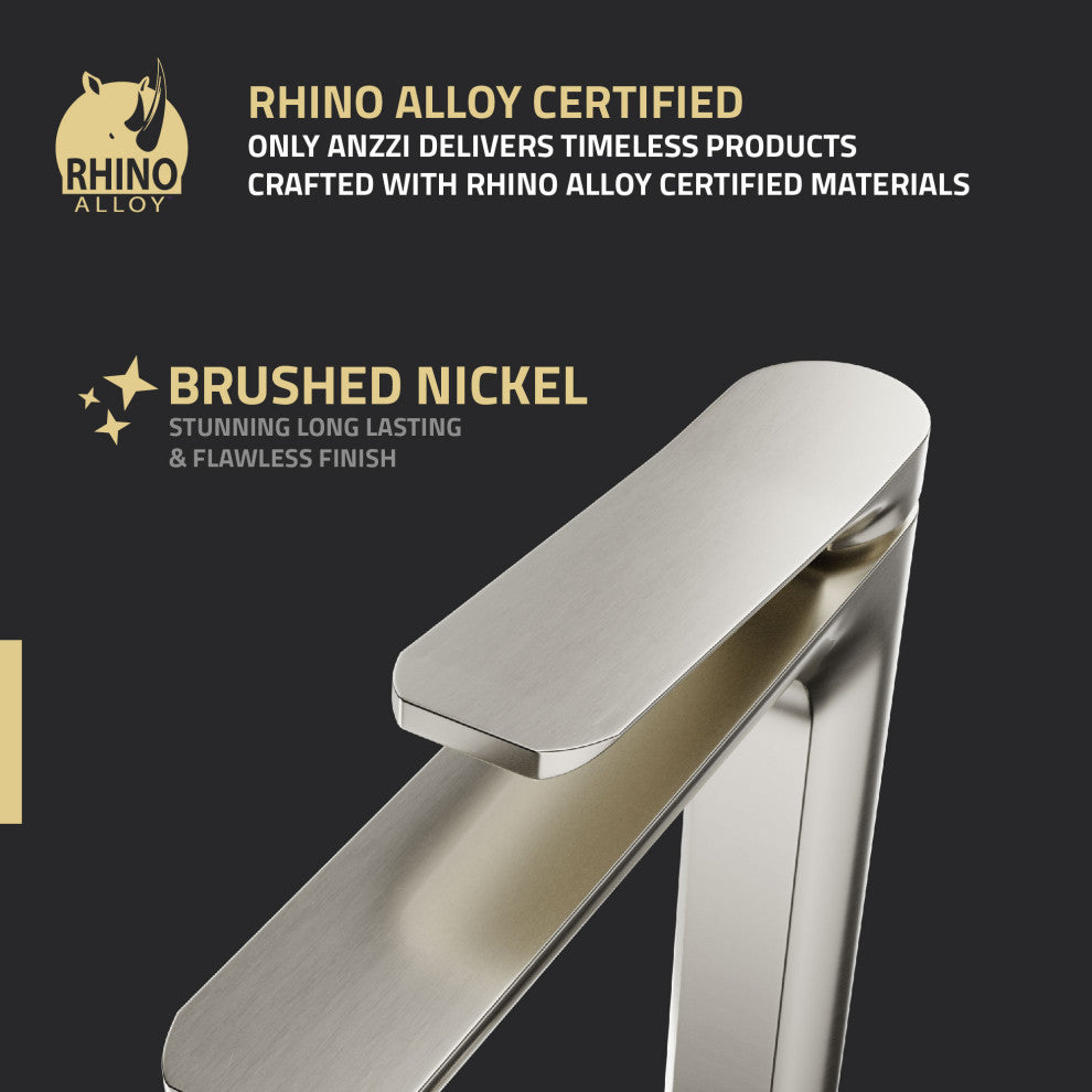1-Handle Bathroom Vessel Sink Faucet, Brushed Nickel