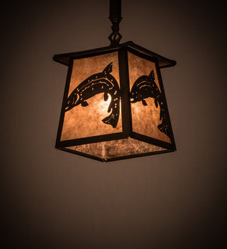 7 Square Leaping Trout Mini Pendant