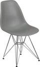 Elon Series Plastic Chair, Chrome Base, Gray