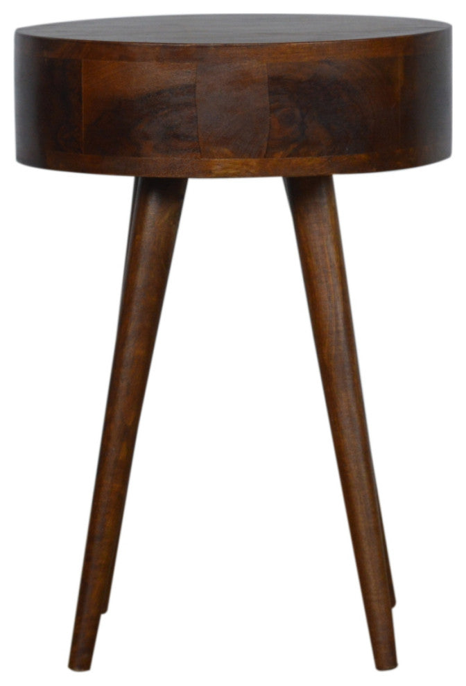 Nordic Chestnut Circular Nightstand