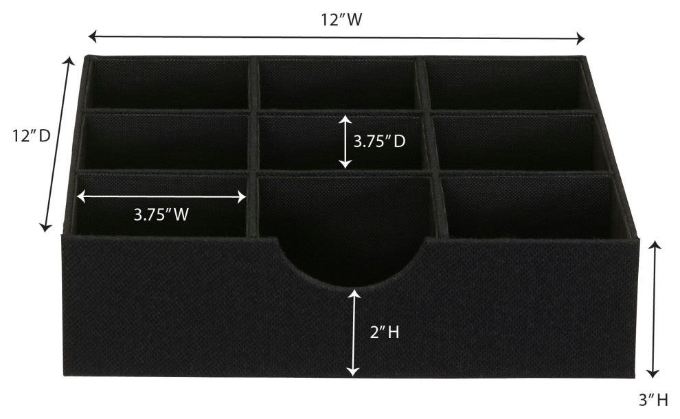 9-Compartment Drawer Organizers