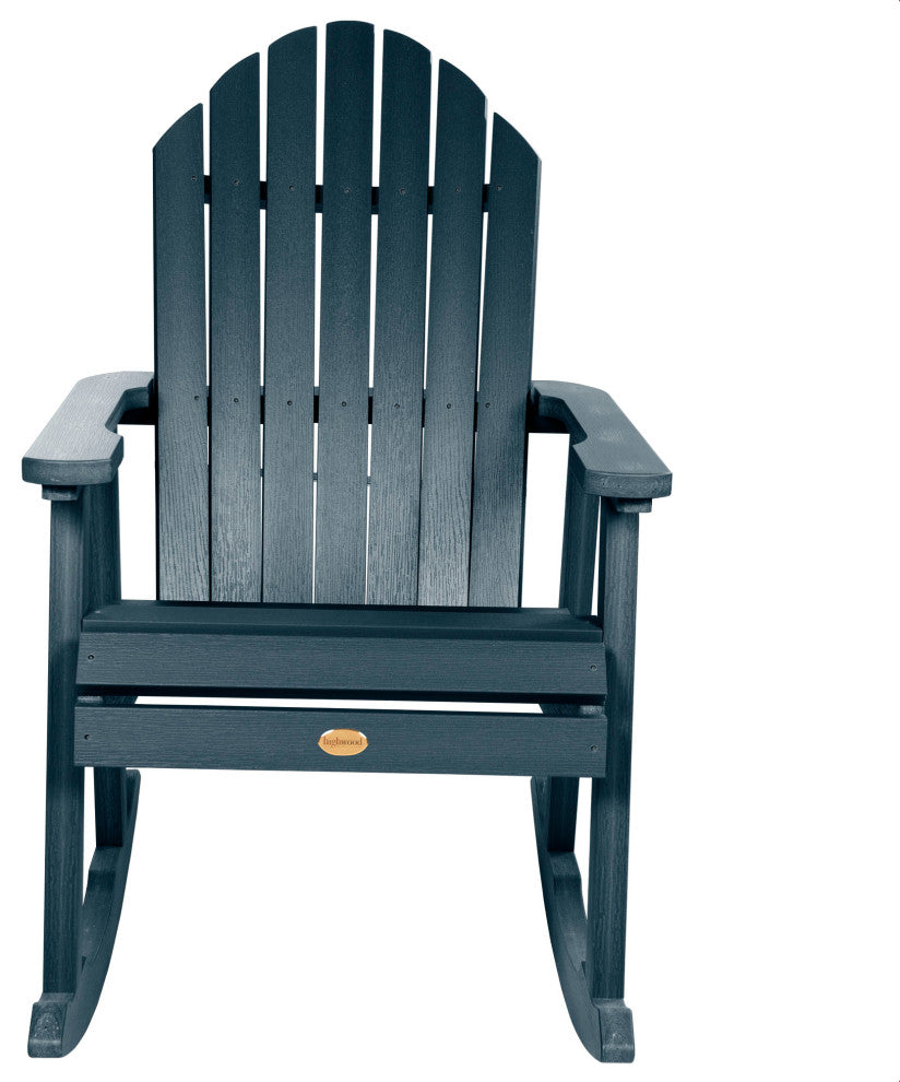 Hamilton Rocking Chair, Weathered Acorn, Federal Blue