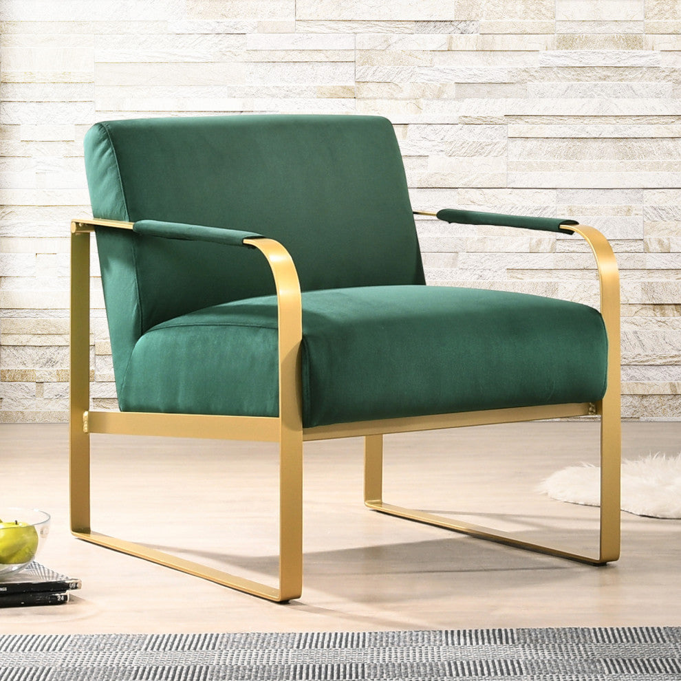 Mason Lounge Accent Chair, Green Velvet
