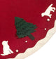 Handmade Christmas Tree Skirt in Hand Felted Wool, Dogs with Trees on Red, 60"