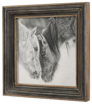 Custom Black And White Horses Print