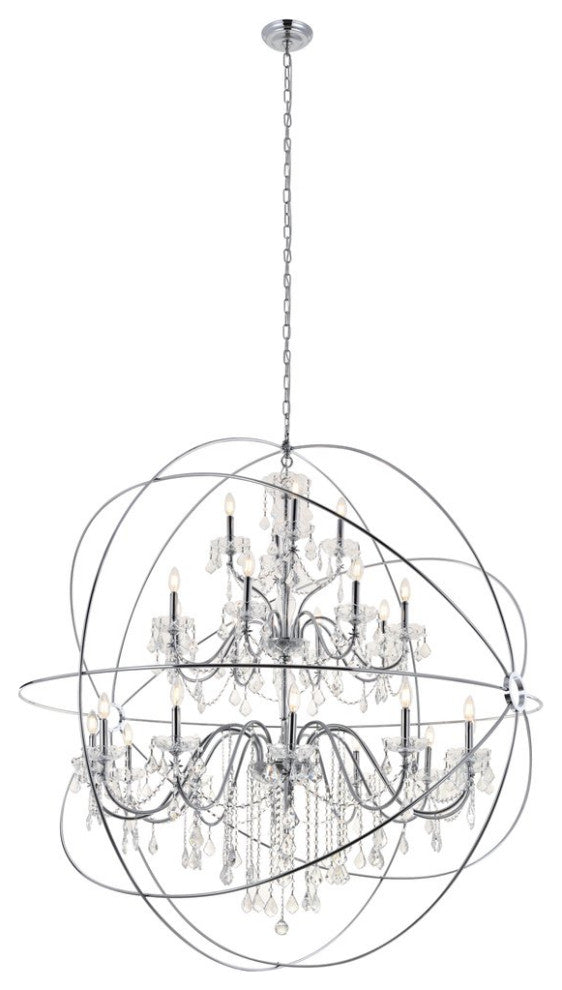 Cory 24-Light Chrome Crystal Pendant