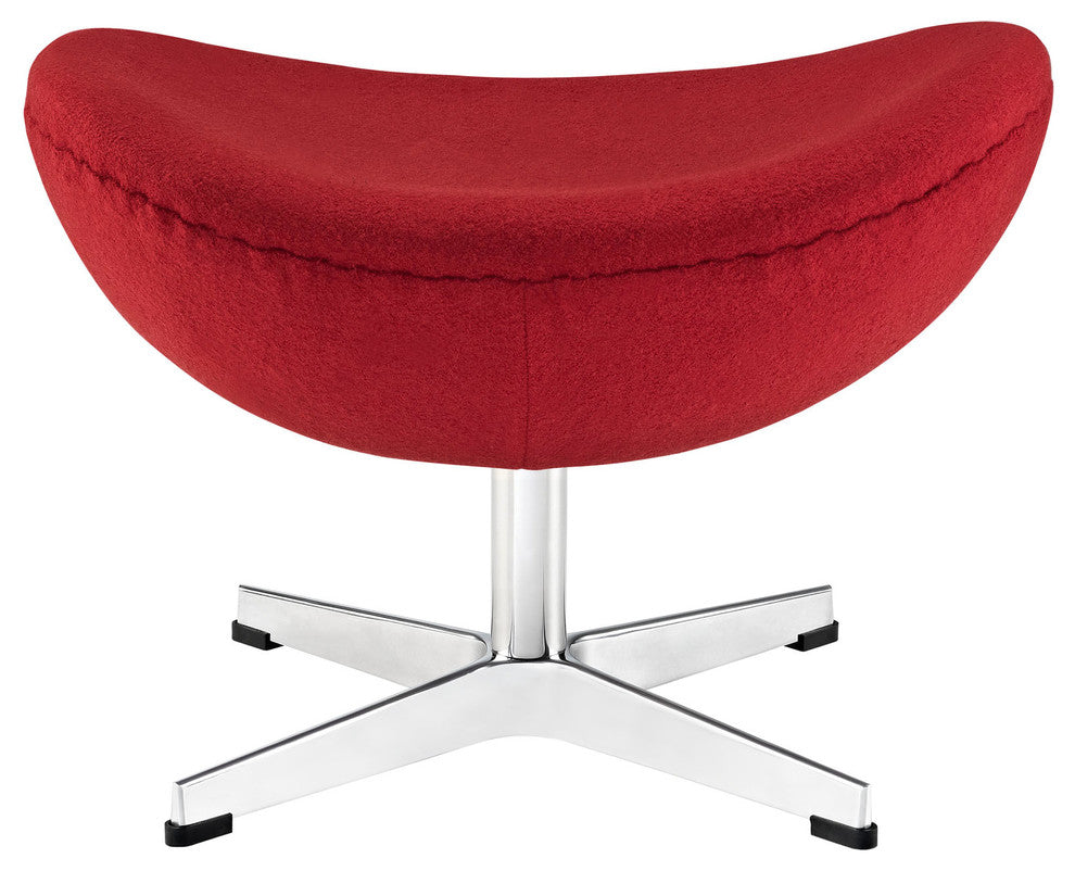 Modern Contemporary Living Room Wool Ottoman Red