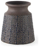 6" Brown and Blue Tribal Ceramic Vase