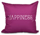 26"x26" Happiness, Word Print Pillow, Purple
