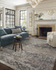 Jean Stoffer x Loloi Katherine Graphite / Jade 7'-10" x 7'-10" Round Area Rug