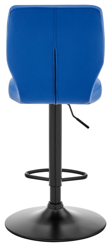 Bardot Adjustable Faux Leather Swivel Bar Stool, Blue