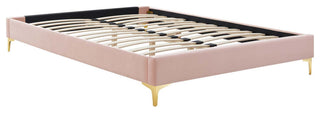 Sutton Twin Performance Velvet Bed Frame-Pink