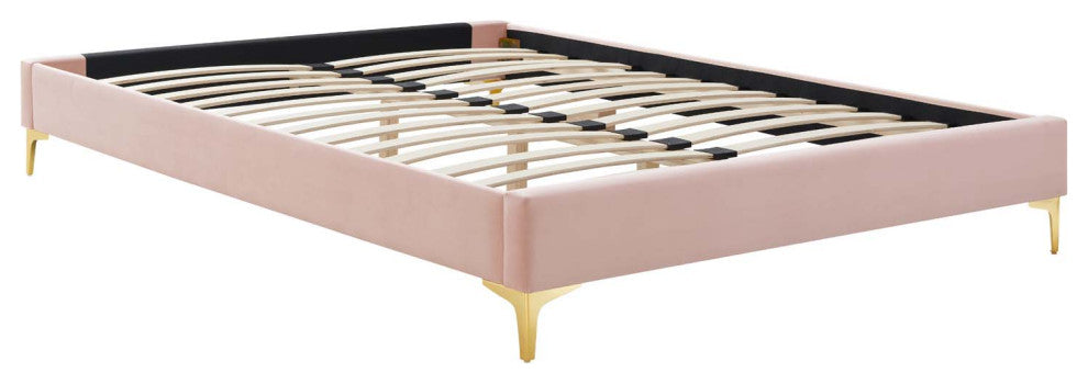 Sutton Twin Performance Velvet Bed Frame-Pink