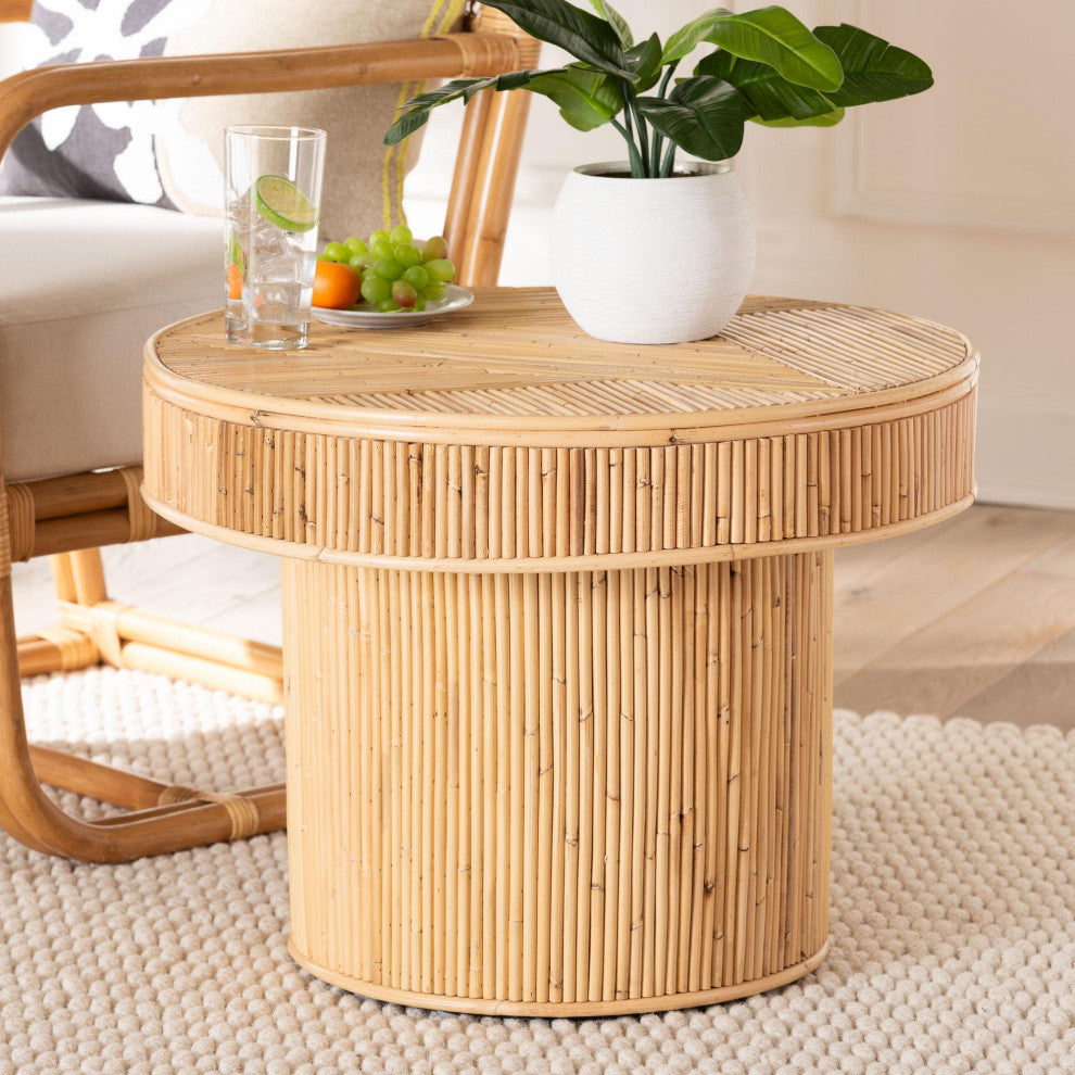 Natalia Natural Rattan End Table