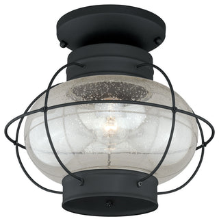 Vaxcel Chatham 13" Outdoor Semi-Flush Mount, Textured Black