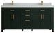 Cambridge 72 Double Sink Bath Vanity in Dark Forest Green 2" Carrara Quartz