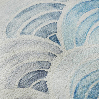 Addison Premium Washable Mayfield AMF184 Blue 8' x 8' Round Rug