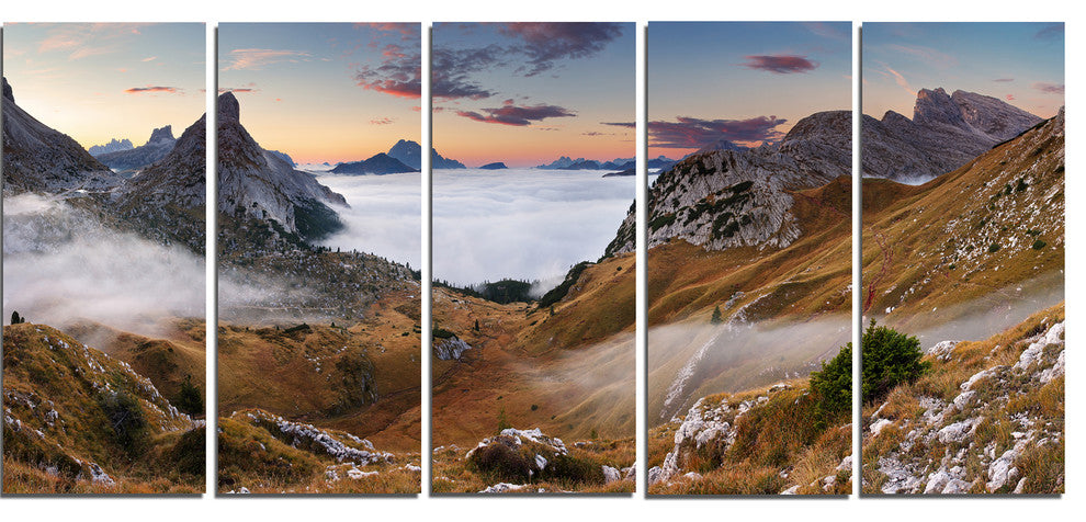 Beautiful Summer Panorama, Landscape Canvas Art Print, 60"x28", 5 Panels