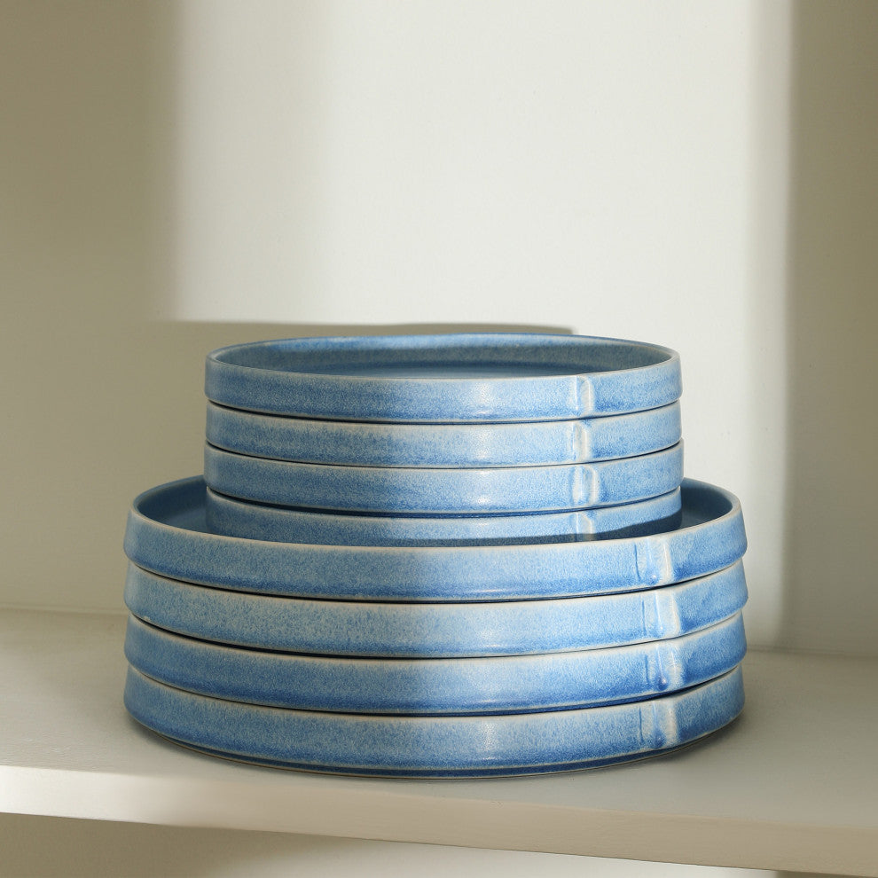Stone Lain Bao Stoneware Dinner Plate Set of 4, Blue