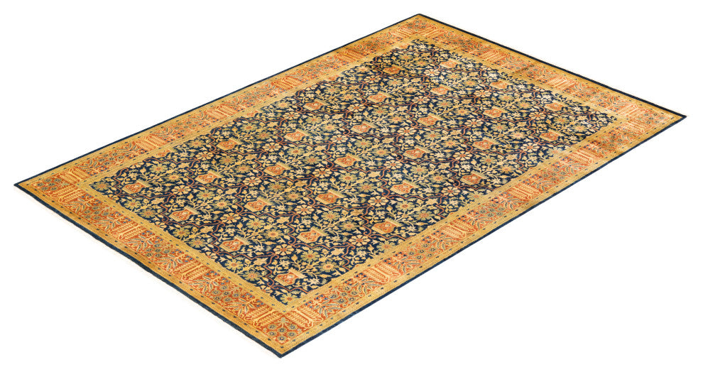 Mogul, One-of-a-Kind Hand-Knotted Area Rug Blue, 6' 1" x 9' 1"