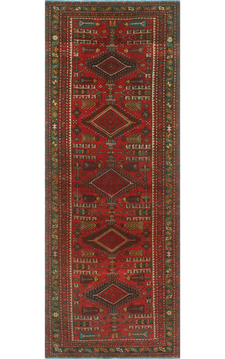 Fine Vintage Distressed Nell Rust/Charcoal Runner, 3'11x10'6