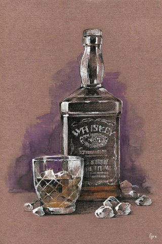 "Whiskey" Painting Print on Wrapped Canvas, 20"x30"