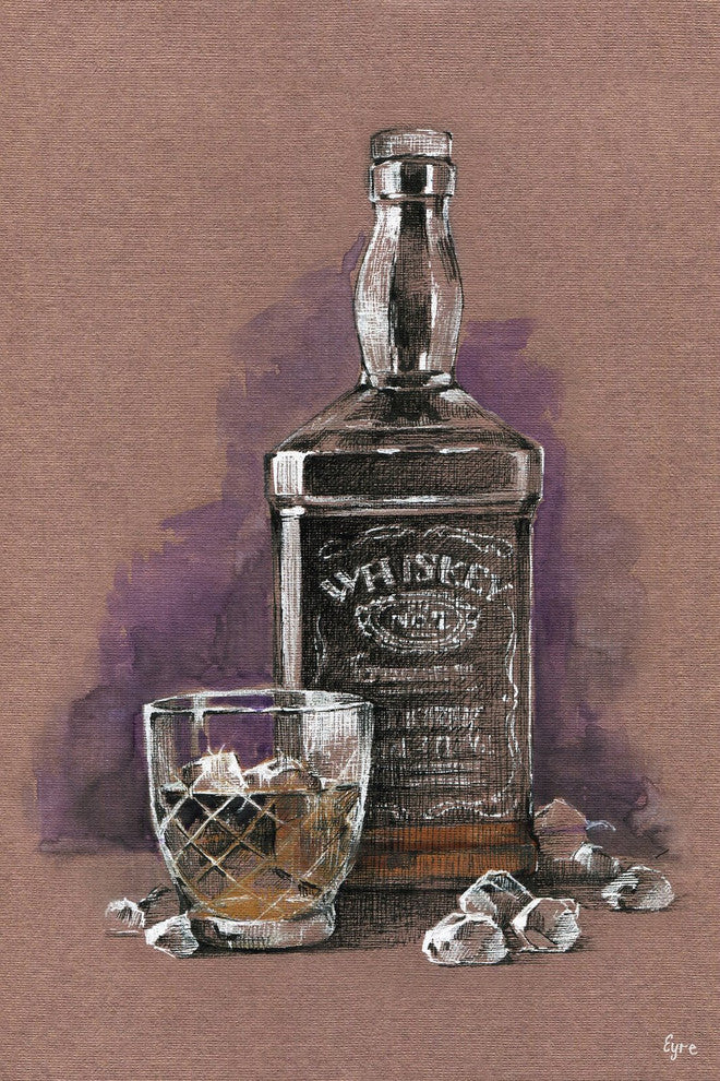 "Whiskey" Painting Print on Wrapped Canvas, 20"x30"