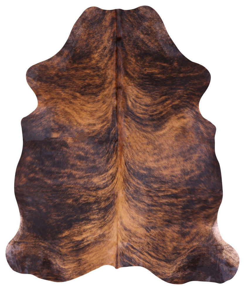 6' 7" X 5' 8" Brindle Natural Cowhide Rug C2295