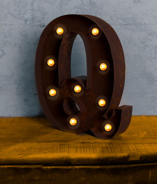 Vintage Retro Lights and Signs Letter "Q"