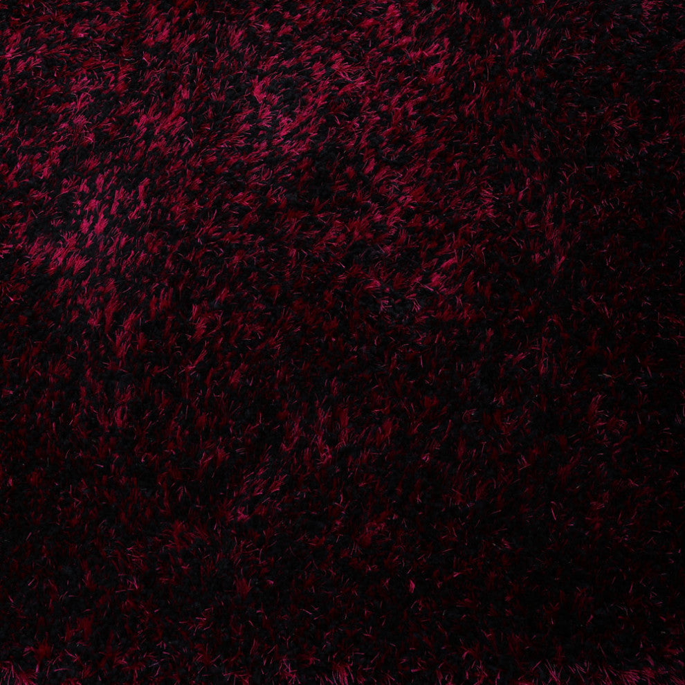 HAND TUFTED SHAG POLYESTER ECO-FRIENDLY AREA RUGS, Violet Black Color, Solid