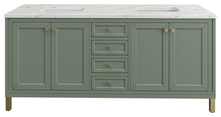 Chicago 72" Double Vanity, Smokey Celadon, Ethereal Noctis Quartz