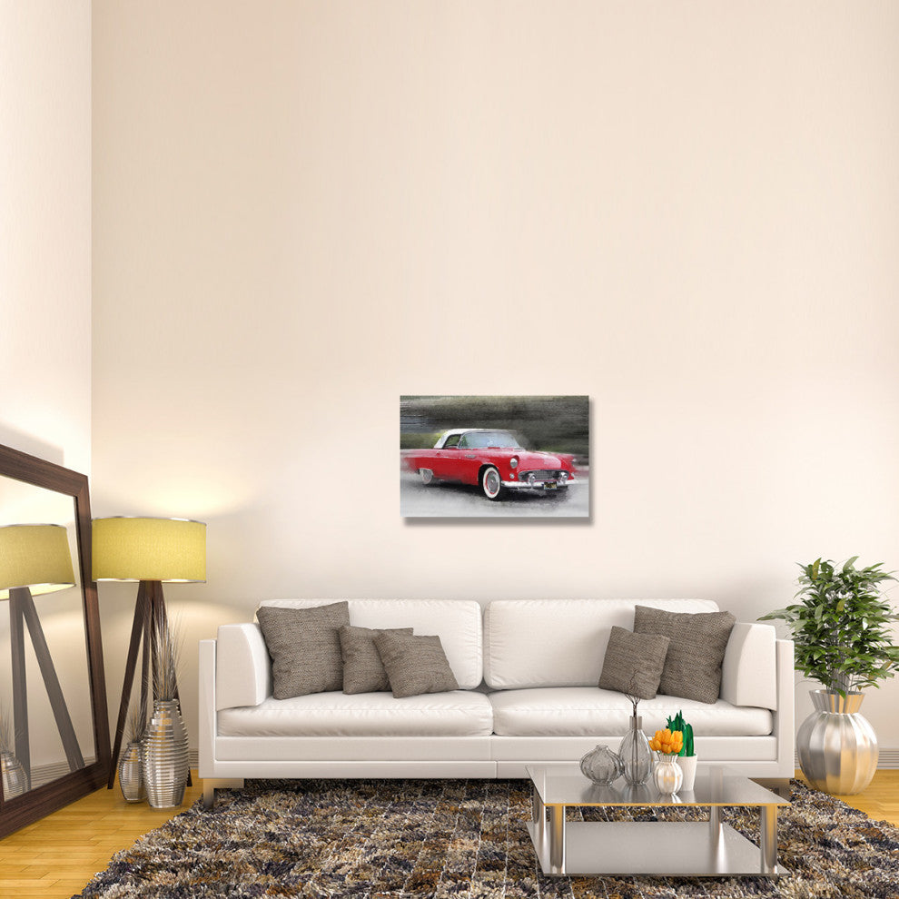 "1955 Ford Thunderbird Watercolor" Fine Art Print