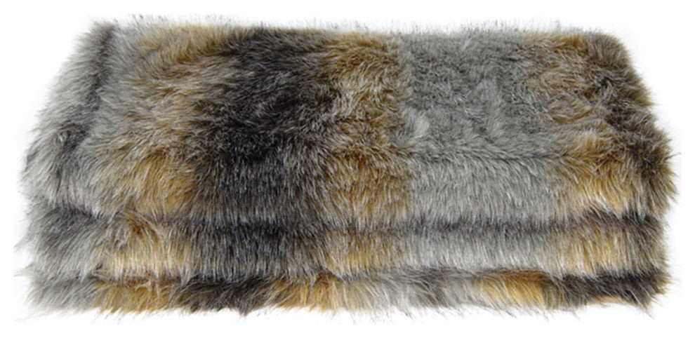 LUZIO Crystal Fox Vegan Faux Fur Rug 130x98.4