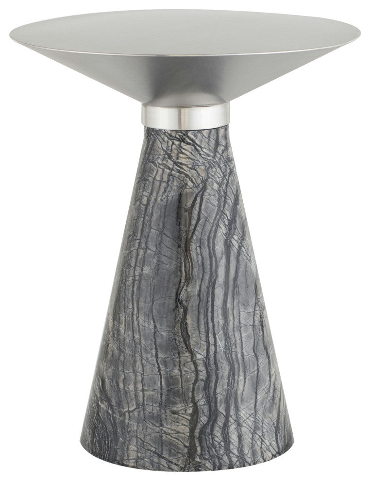 Iris Silver Metal Side Table, HGNA551