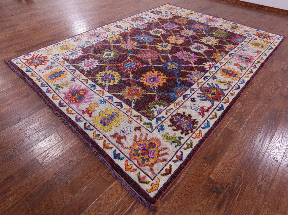 Turkish Oushak Hand-Knotted Wool Rug 9' 1" X 12' 3" - Q16074