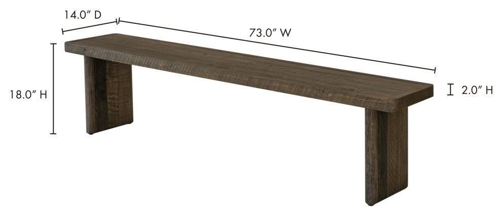 Rustic Monterey Bench - Grey