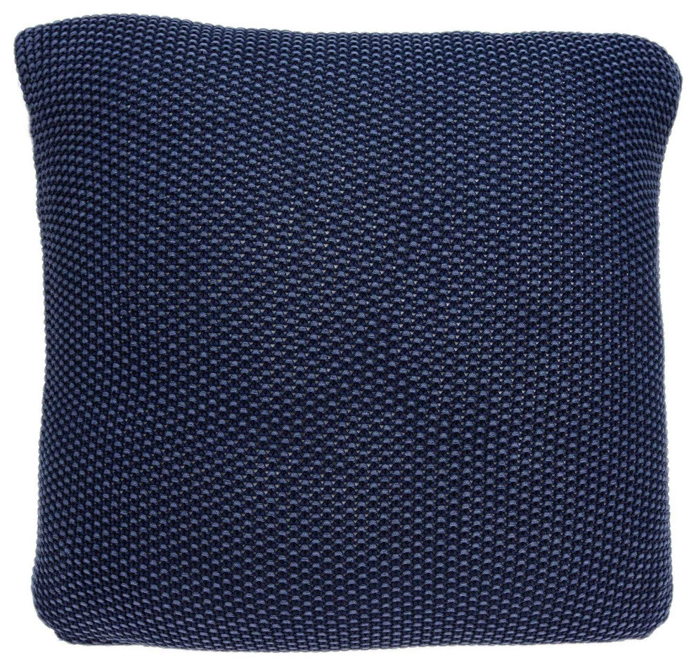 18" X 5" X 18" Transitional Blue Pillow Cover With Poly Insert