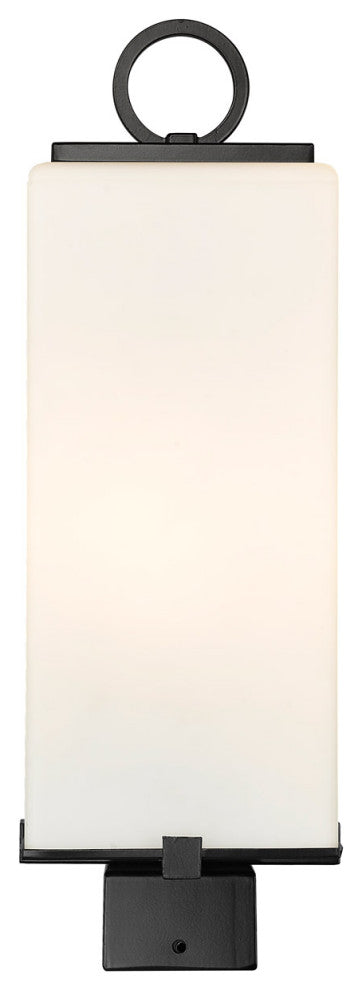 Zlite 593PHMS-BK 2-Light Outdoor Post Mount Fixture, White Opal