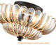 Modern Glass Semi Flush Mount Ceiling Light, Amber Glass